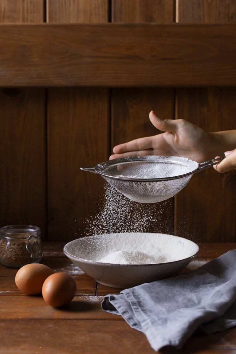 Dessert with flour sugar and egg