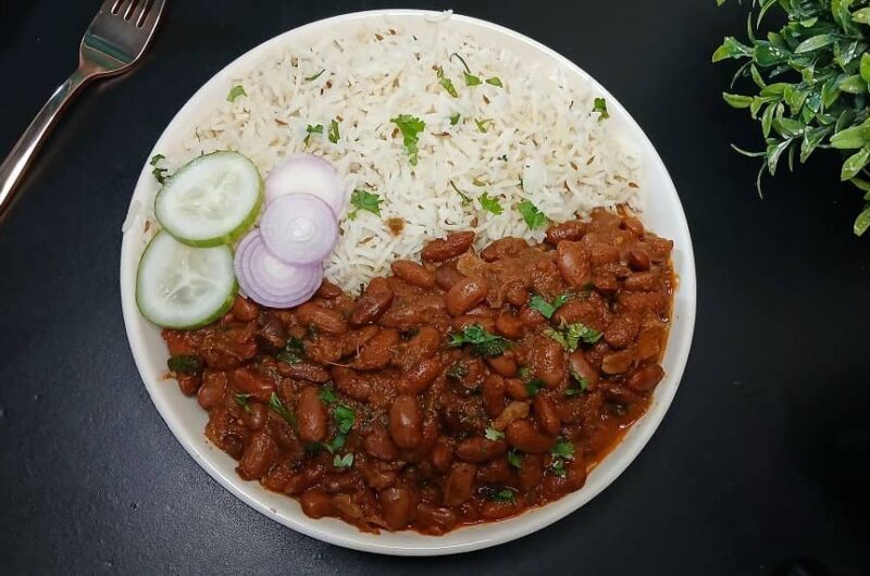 Kidney Beans Curry with Cumin Rice (Rajma Chawal Recipe)