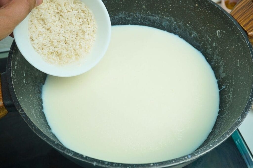 rice going in to milk