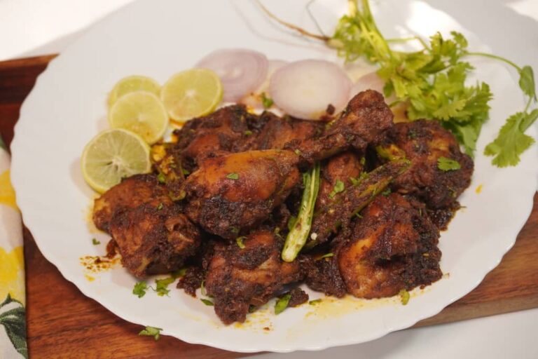 Authentic Indian Chicken Masala Fry Authentic Indian Chicken Masala Fry garnishing