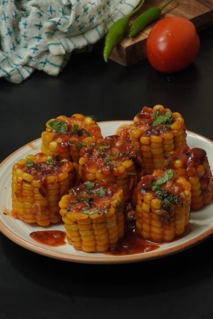 Spicy Garlic Butter Corn Bites garnighing