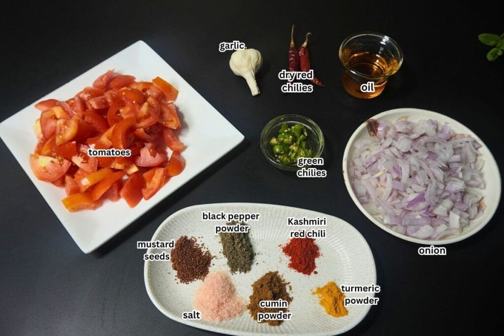 Tomato Mashed Chutney ingredients