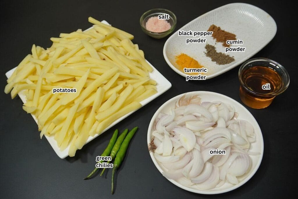 potato stir fry all ingredients