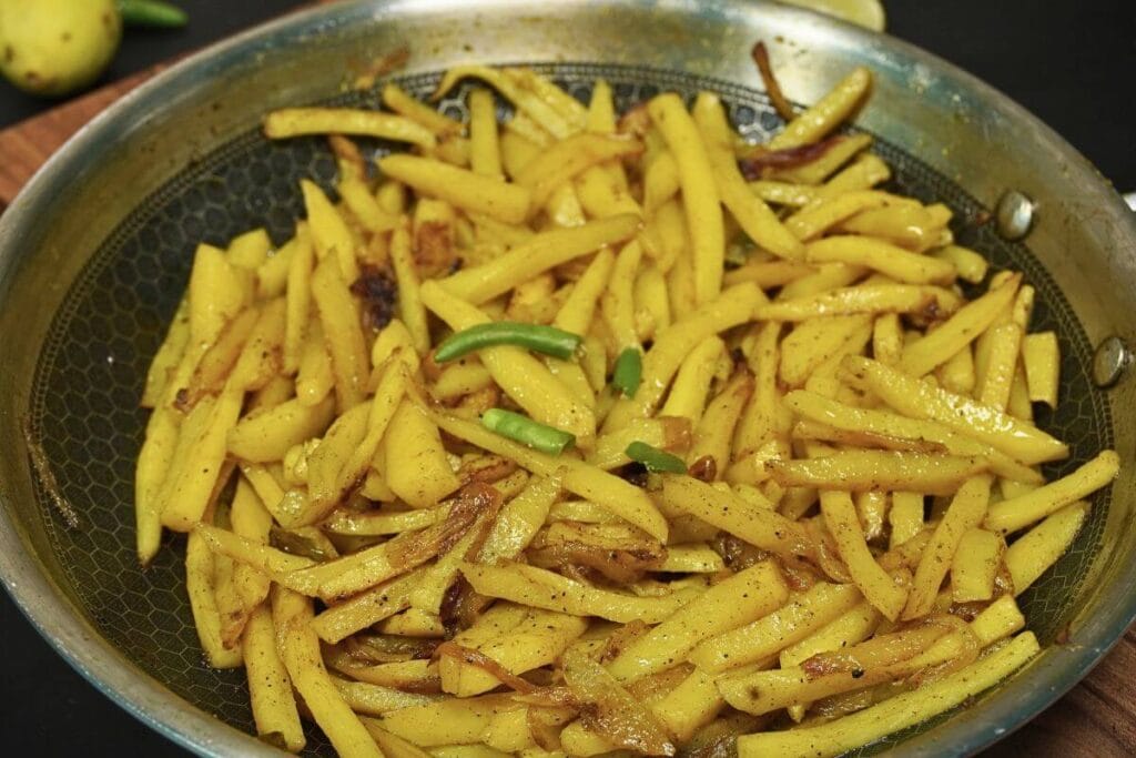 potato stir fry cooking finished