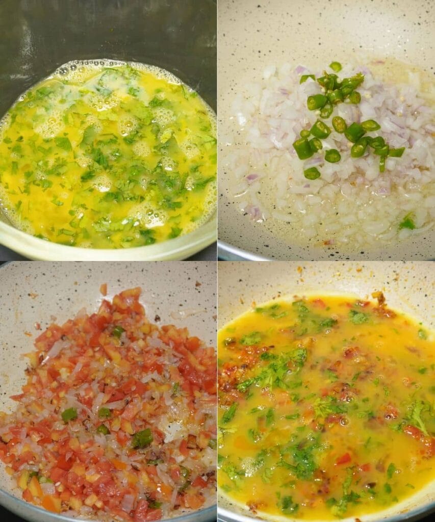Spicy Indian Style Scrambled Eggs cooking process