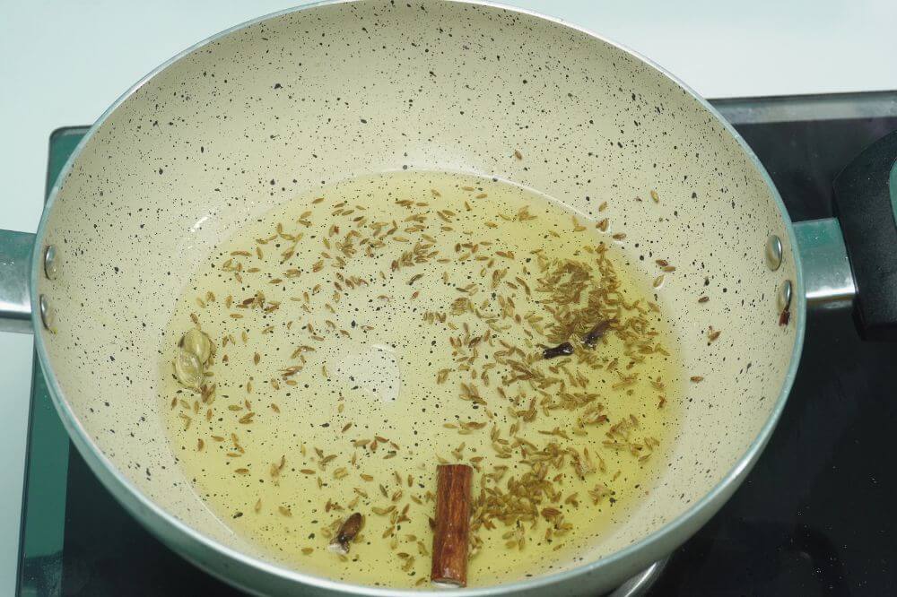 aloo-gobi add cummin seeds and garam masala