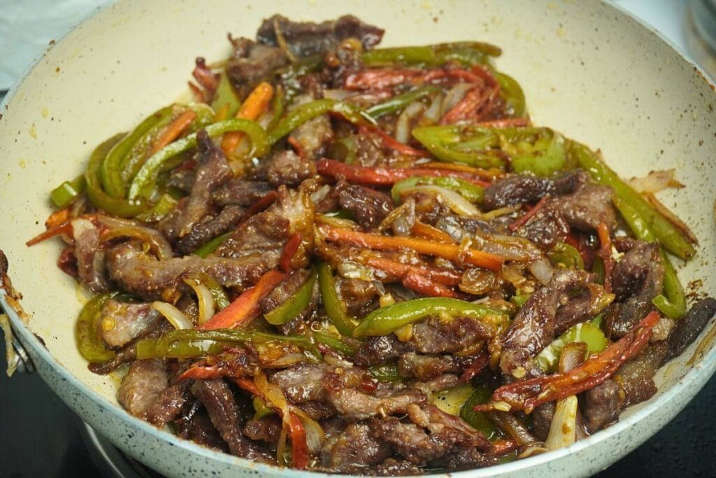 Beef Stir Fry in pan