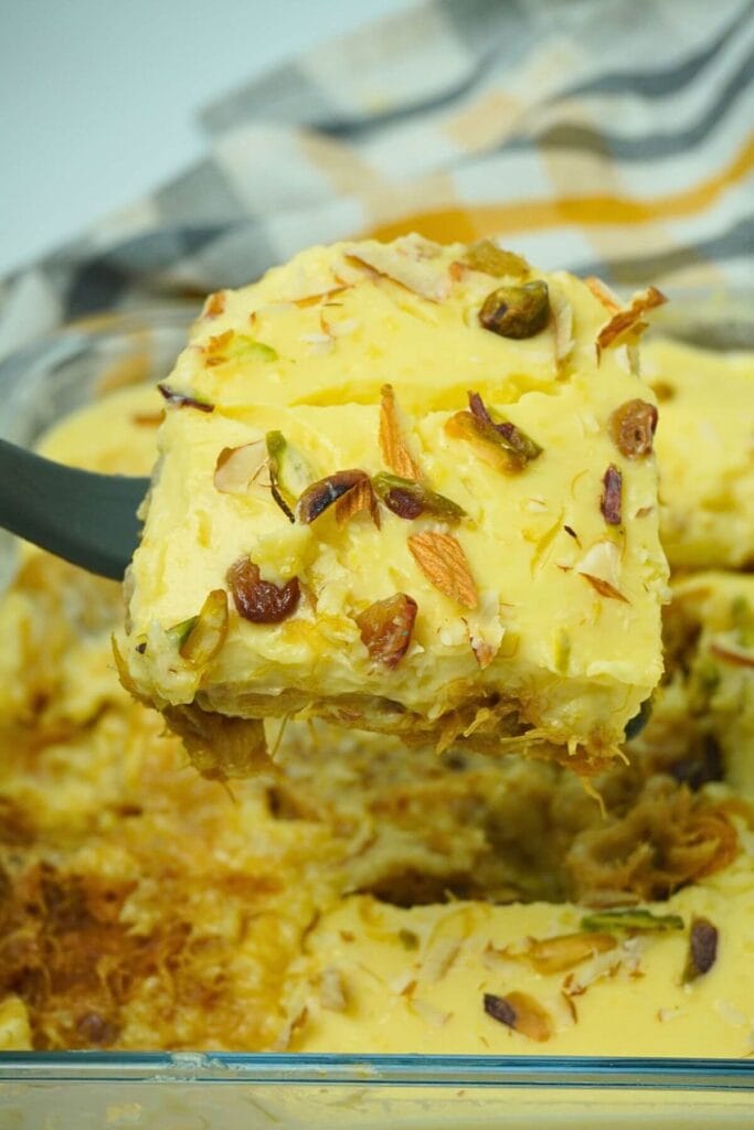 Custard Vermicelli Dessert Casserole serving