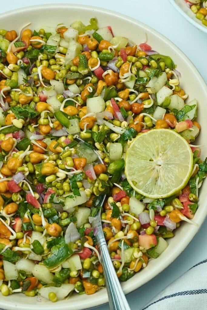 Fresh Sprouted Lentil and Chickpea Salad