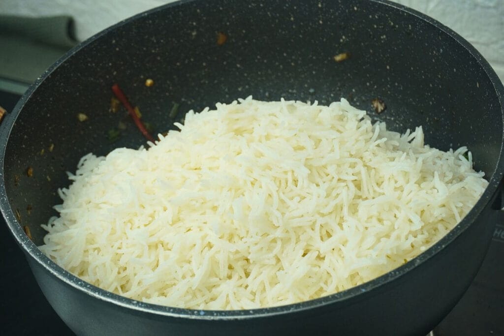 Fried rice with mushroom step 5