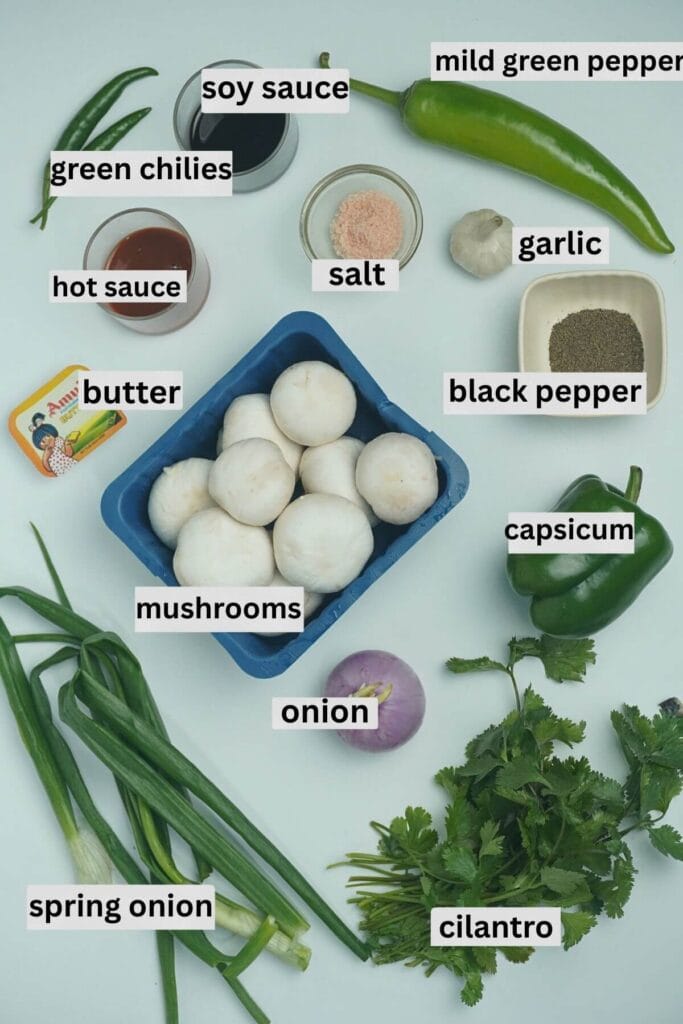 Ingredients for Mushroom Stir Fry With Soy Sauce