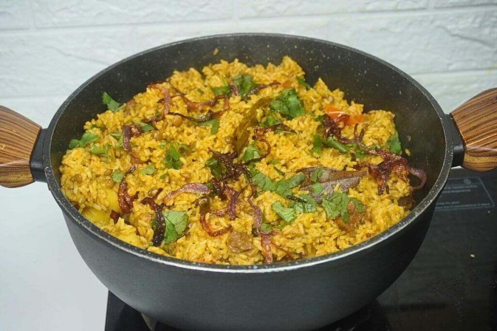 Lentil rice with beef