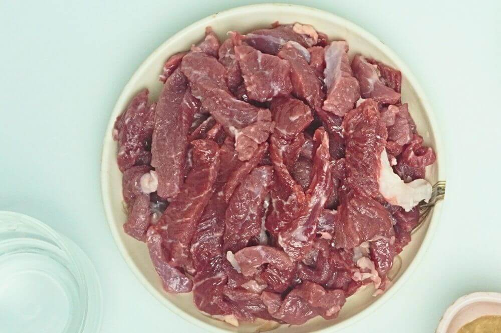 beef steak cut in strip for beef stir fry