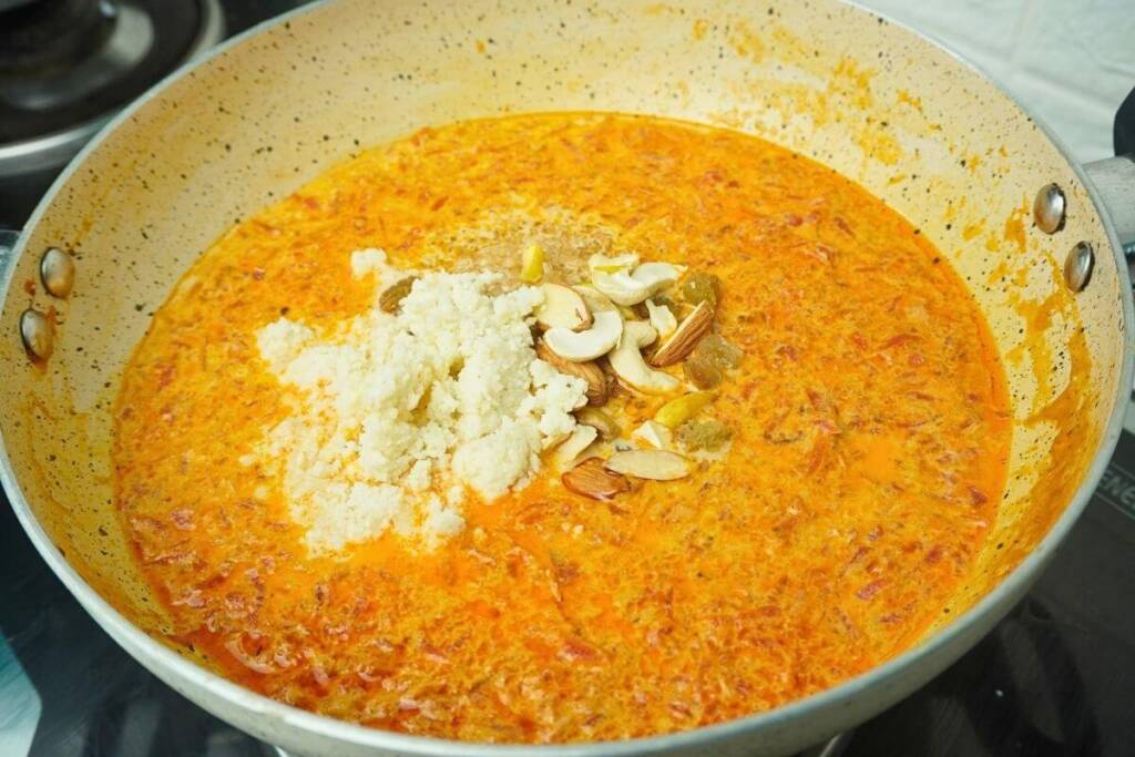 cooking Carrot Pudding Gajar Ka Halwa