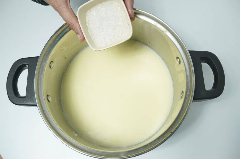 custard jelly add sugar