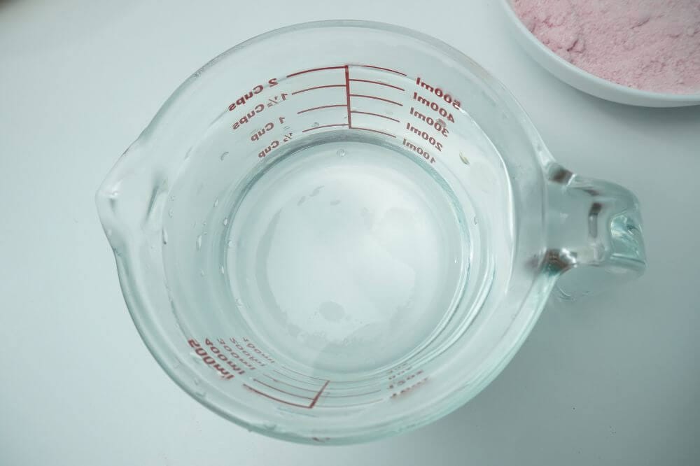 custard jelly hot boilled water
