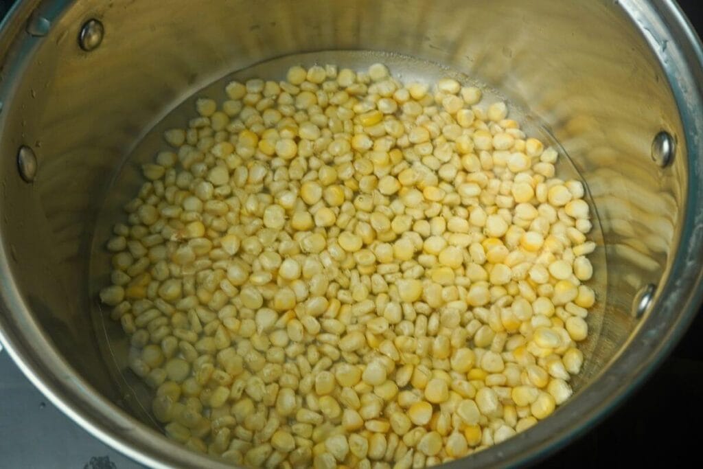 garlic butter masala corn boiling