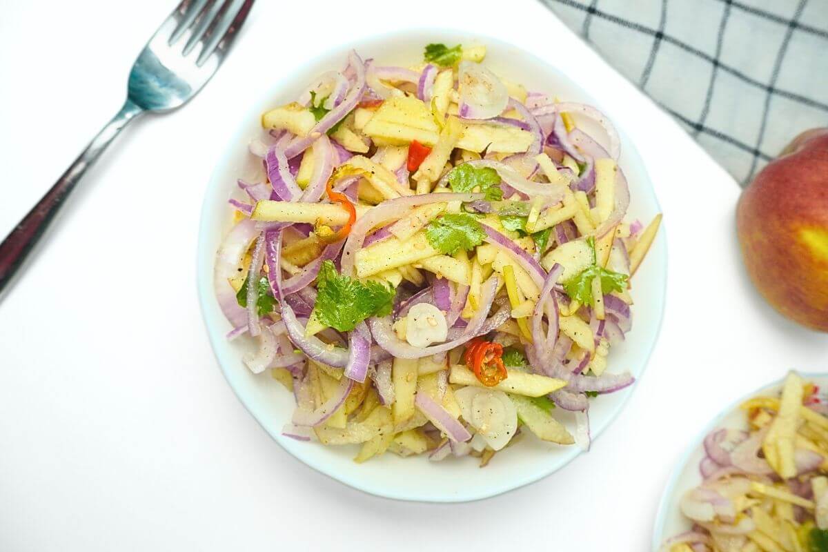 apple and onion salad hero shoot