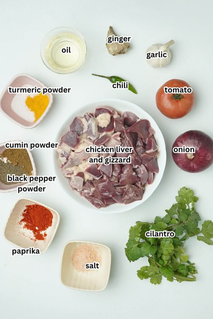 chicken liver and gizzard ingredients
