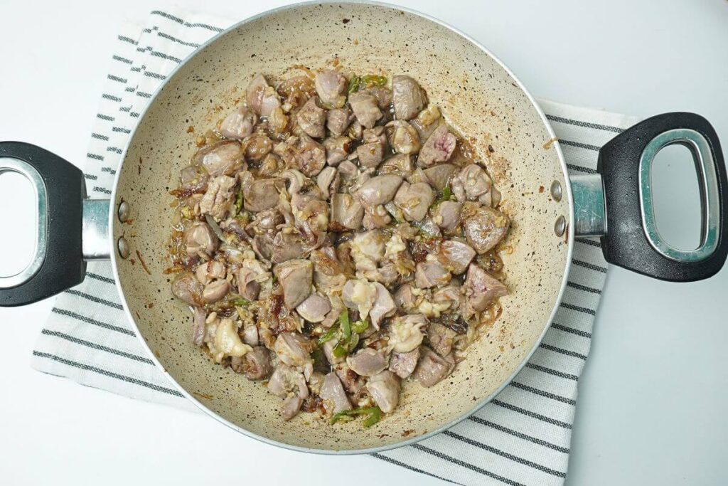 chicken liver and gizzard stir