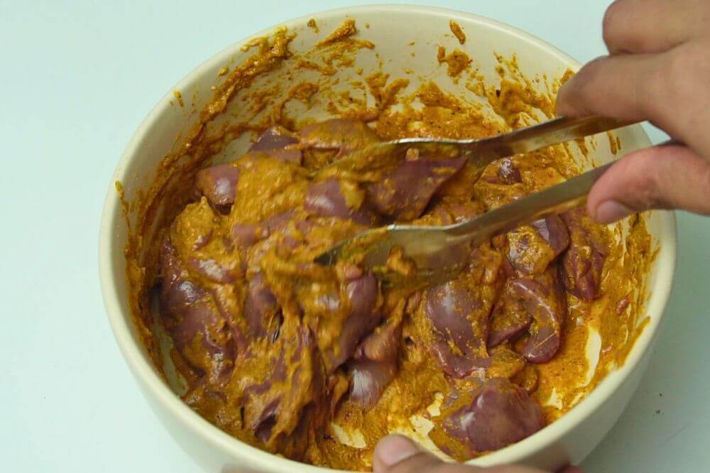 chicken liver fritters marination