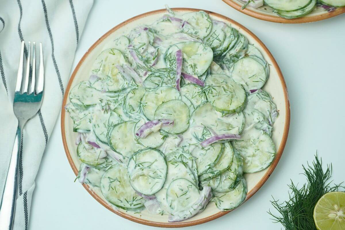 creamy cucumber salad recipe