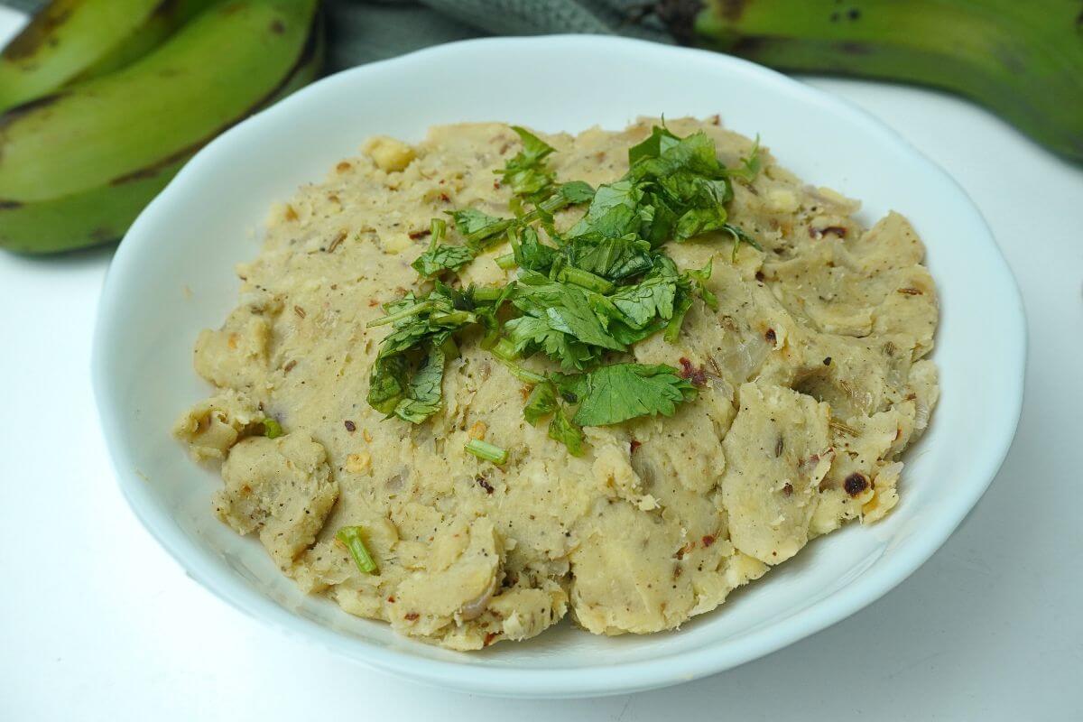 mashed green banana