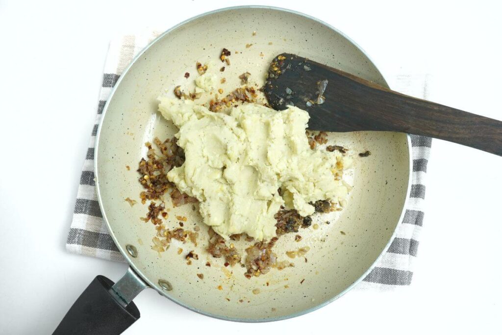 mashed green banana add mashed banana