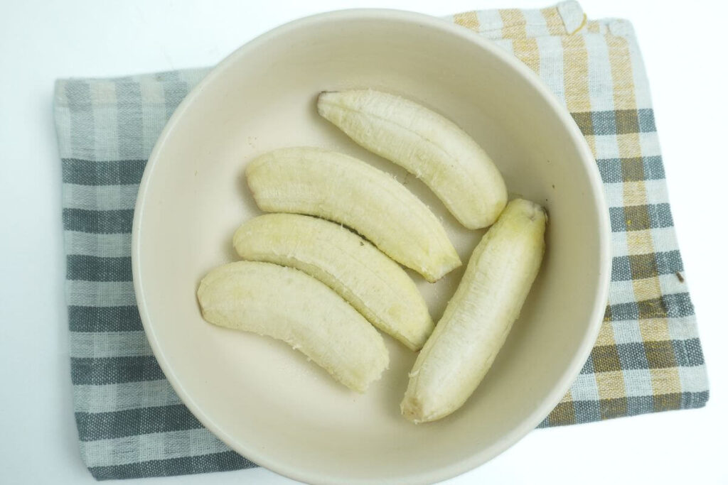 mashed green banana pilled bananas