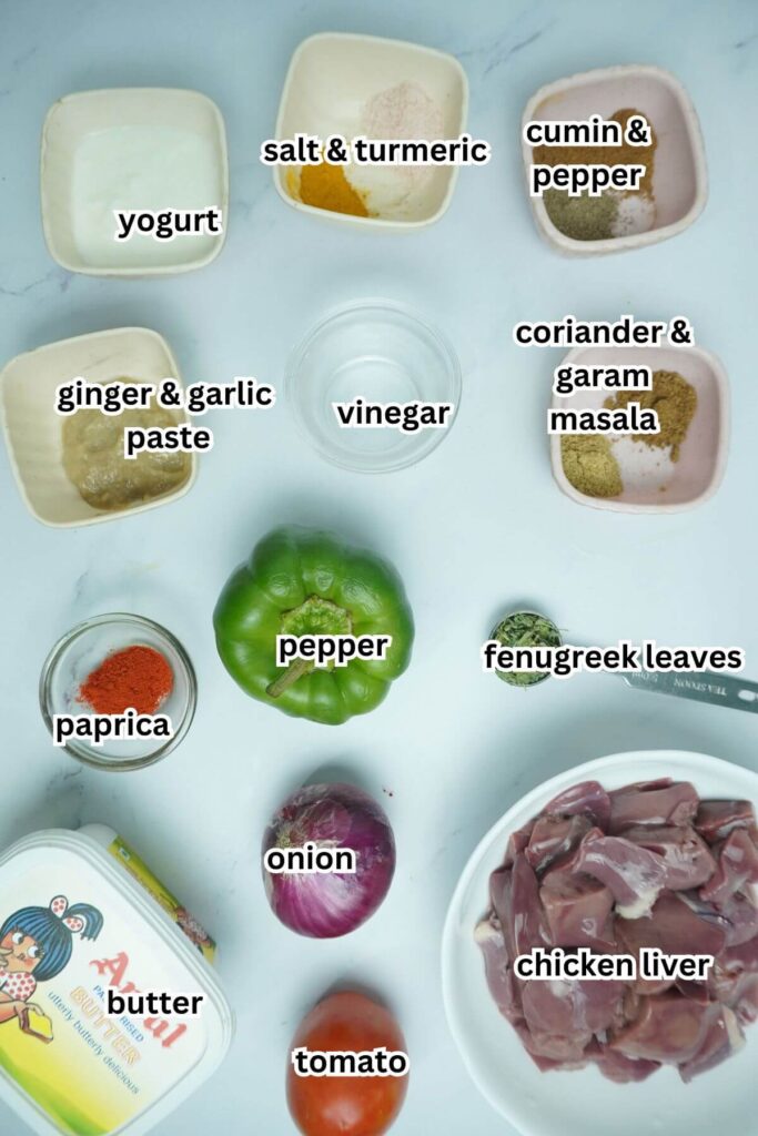 Kaleji BBQ Recipe ingredients list