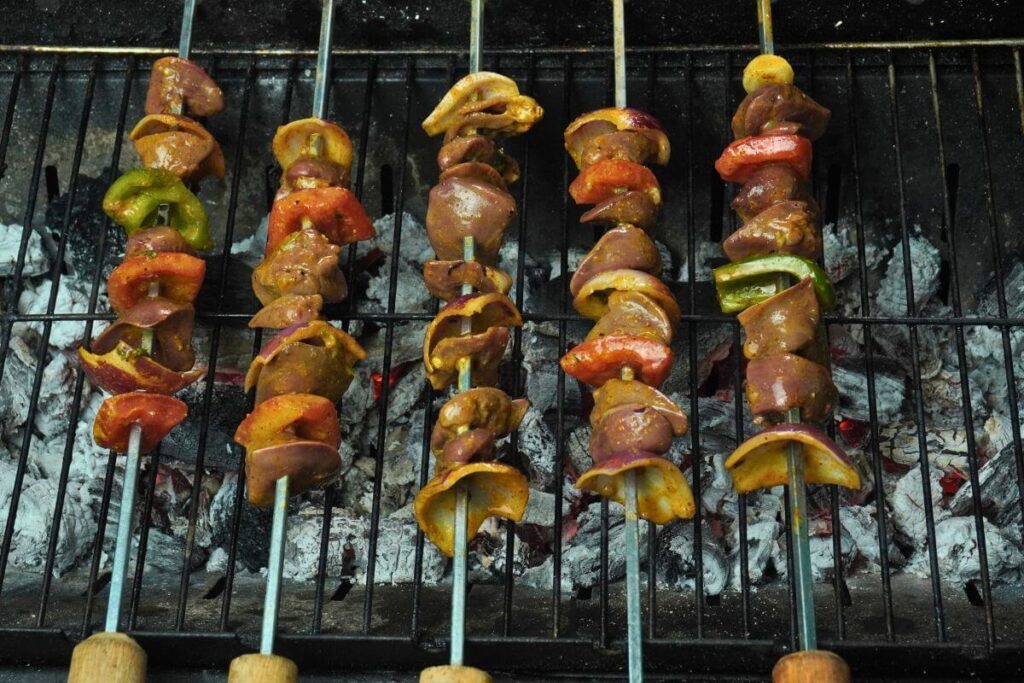 Kaleji BBQ Recipe skeewers