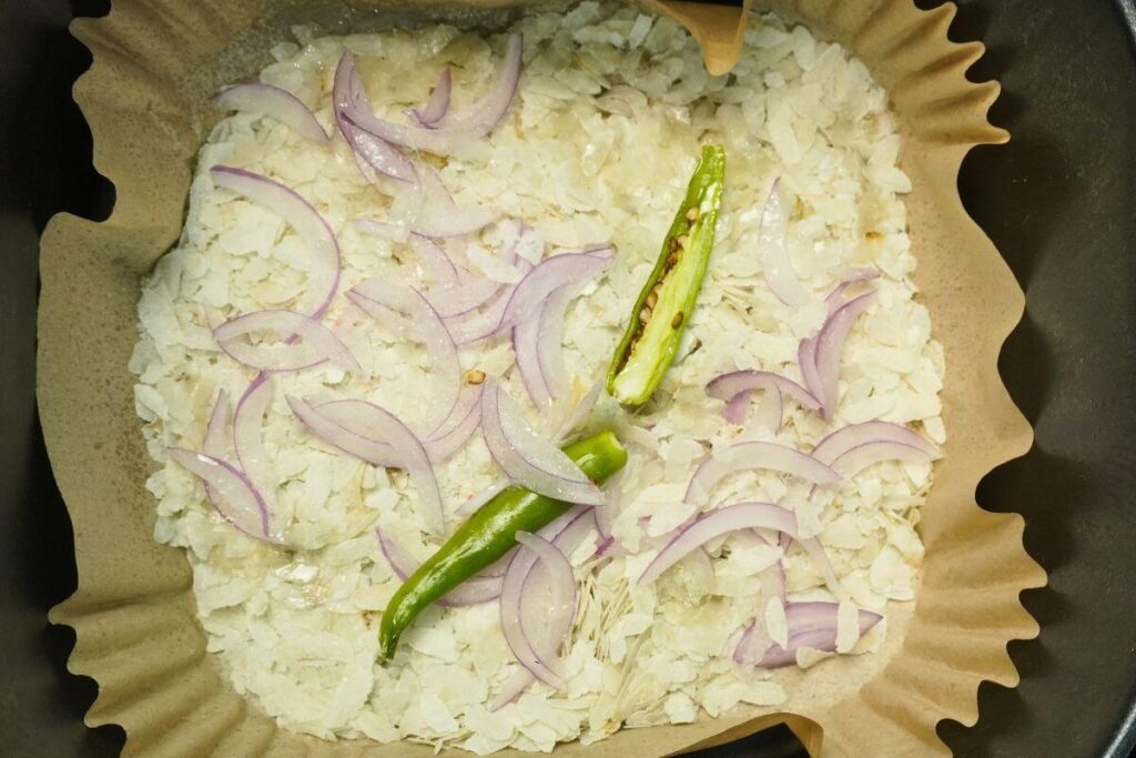 chuwda recipe in airfryer sprey oil