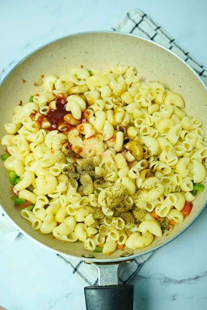 macaroni recipe add pasta all spices
