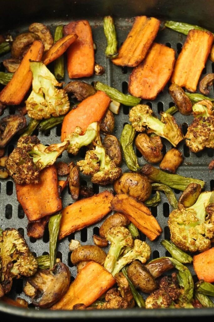 roasted vegetables in air fryer final cooked