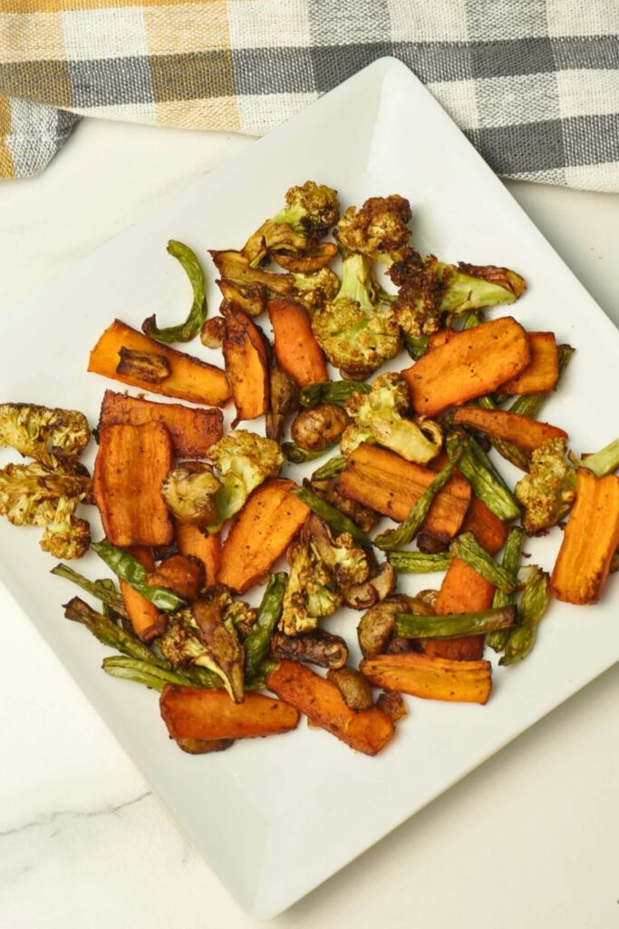 roasted vegetables in air fryer serving