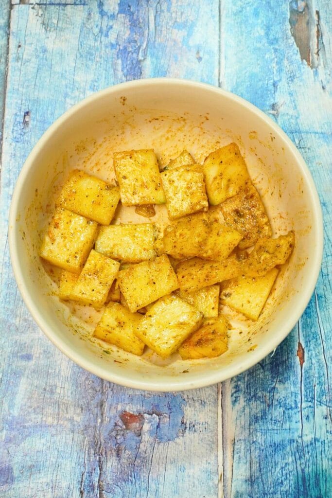 pineapple skeware in airfryer mix well