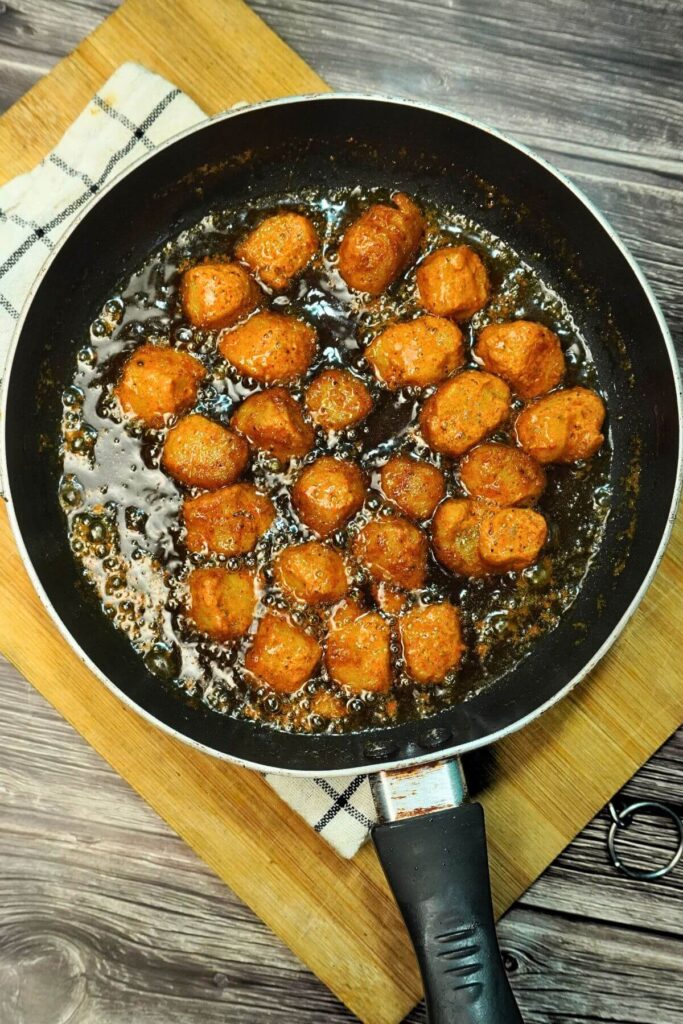 soy chunks cooking