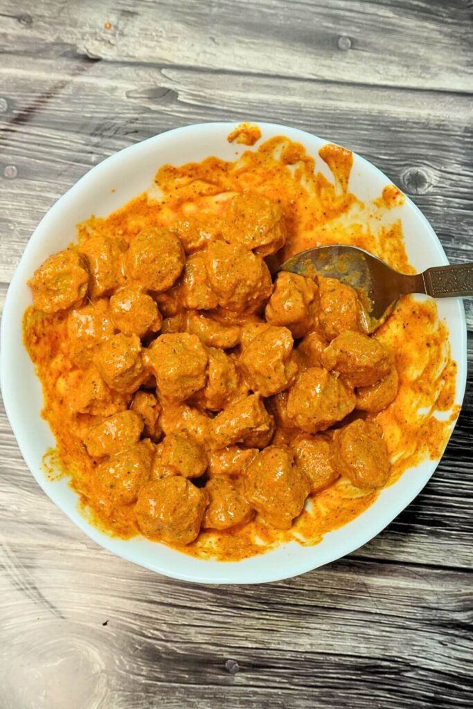 soy chunks well coated