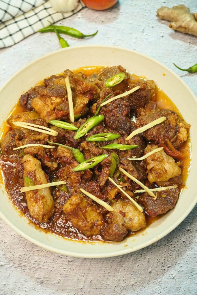 mutton kadhai cooked