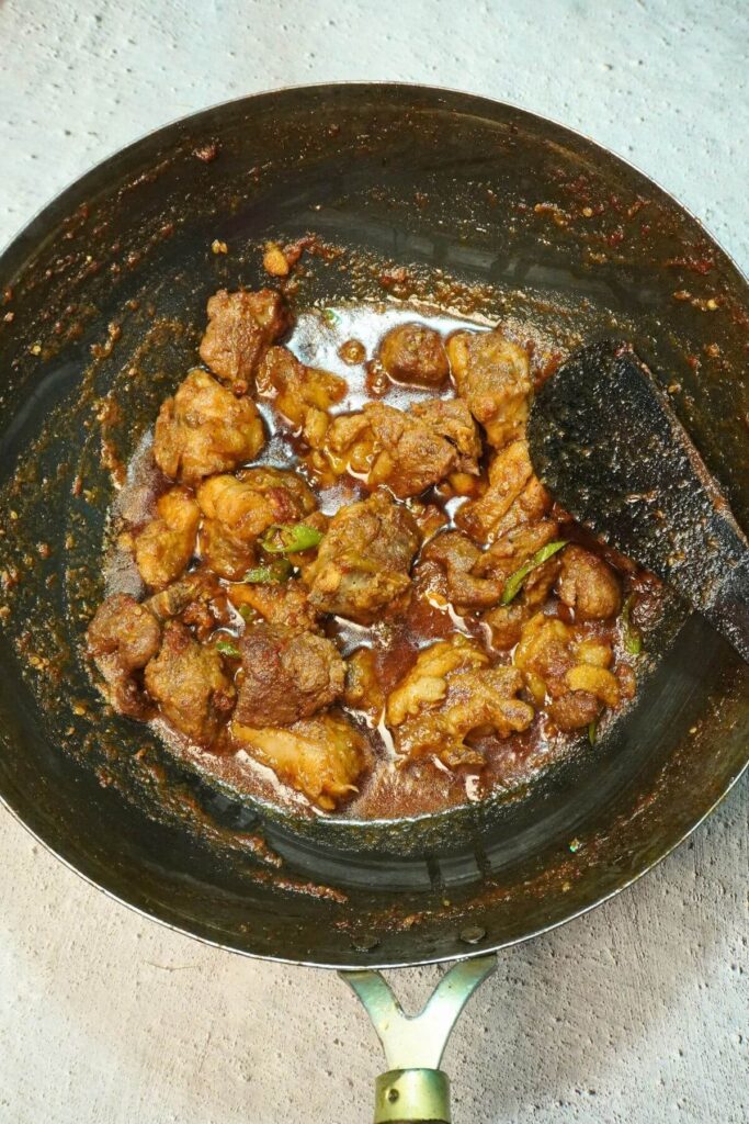 mutton kadhai mix well and cooked