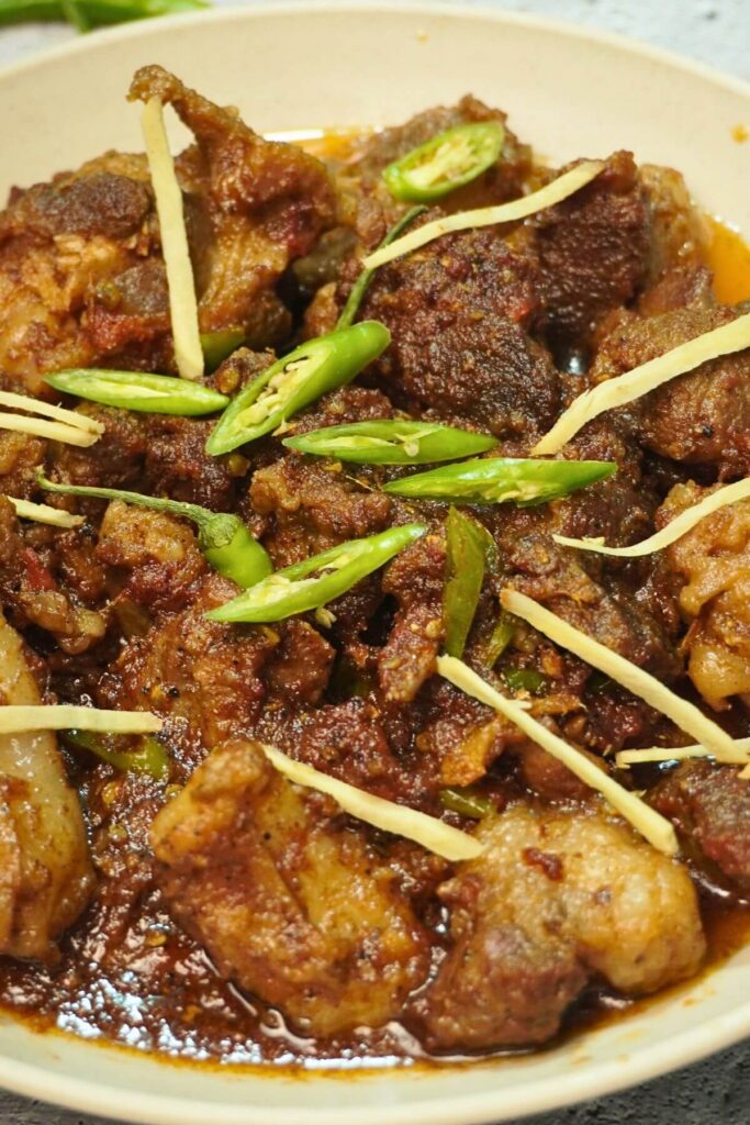 mutton kadhai serving