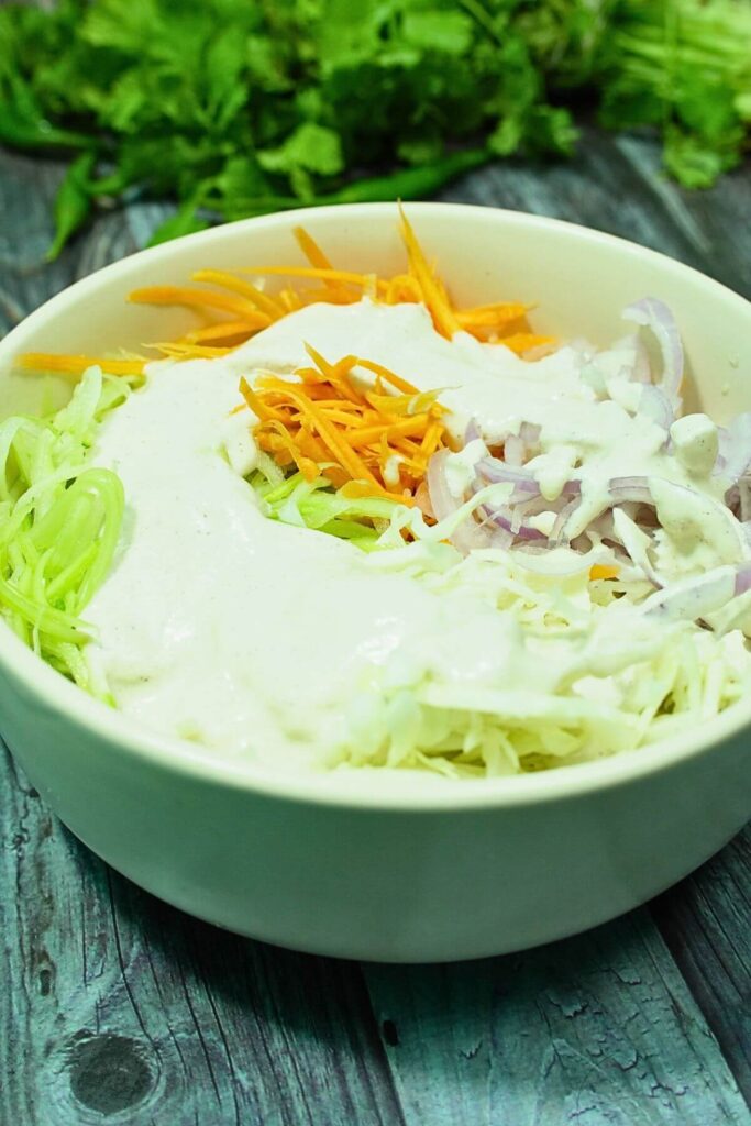 Coleslaw Salad add dressing