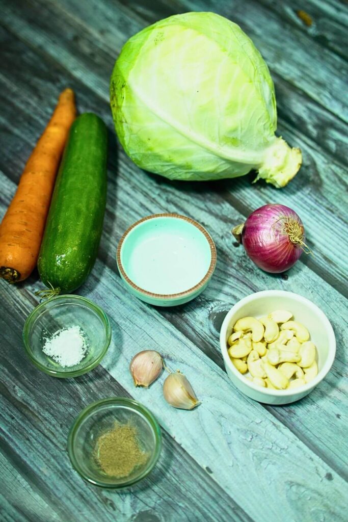 Coleslaw Salad ingredients
