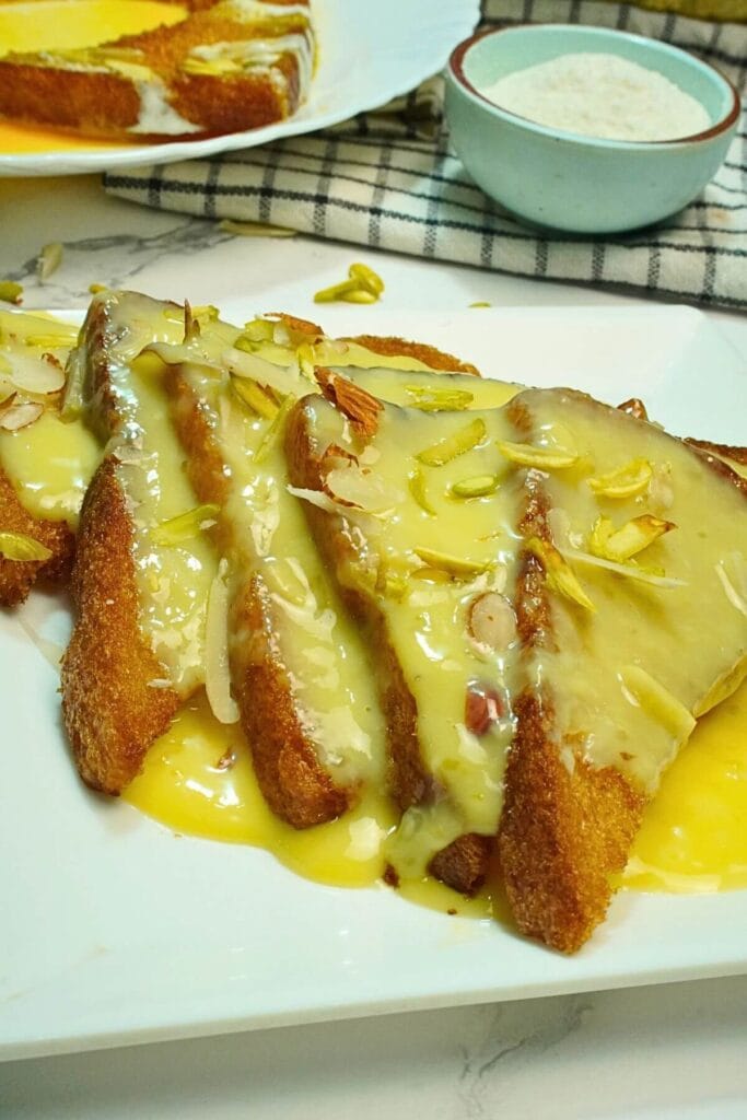 Homemade Shahi Tukda Toast Recipe finall cooked