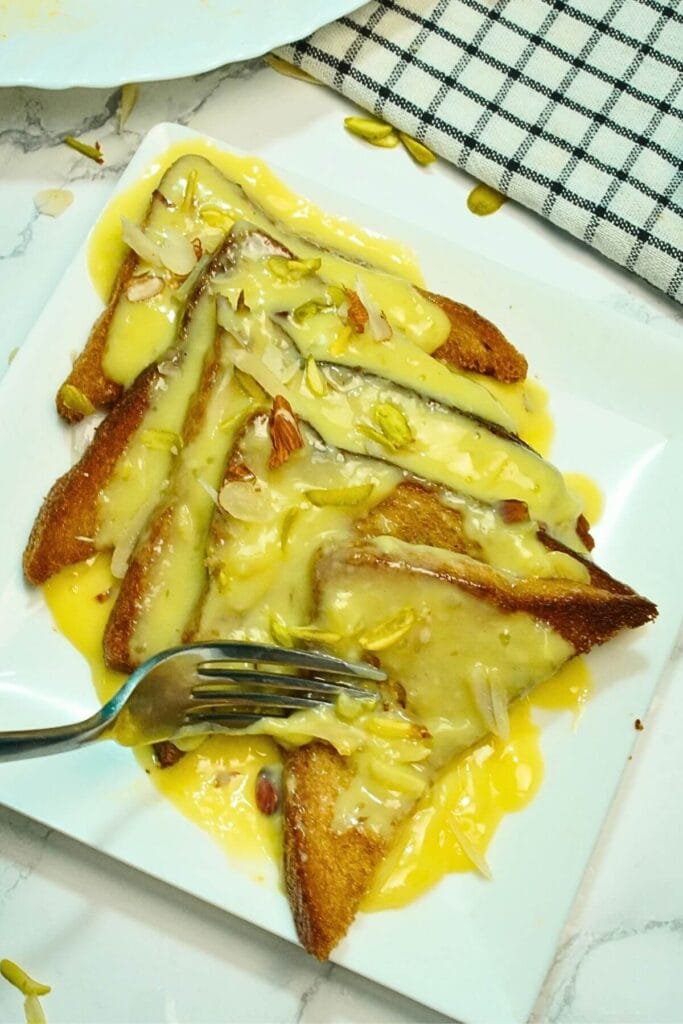 Homemade Shahi Tukda Toast Recipe serving