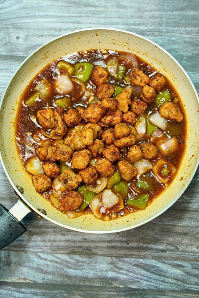 chilly soya add soya chunks