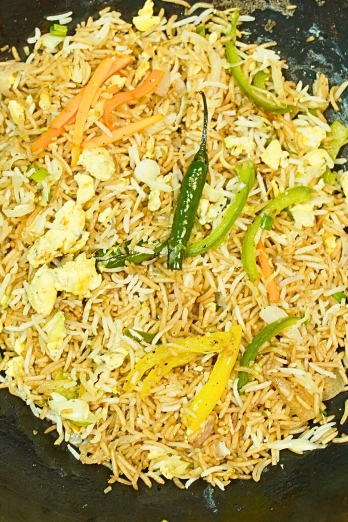 egg rice fry cooked