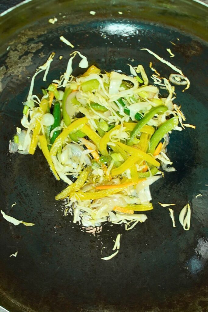 egg rice fry saute veggies