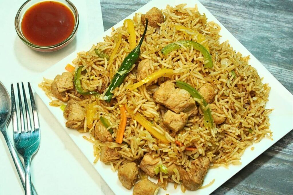 soya chunks rice fried footer