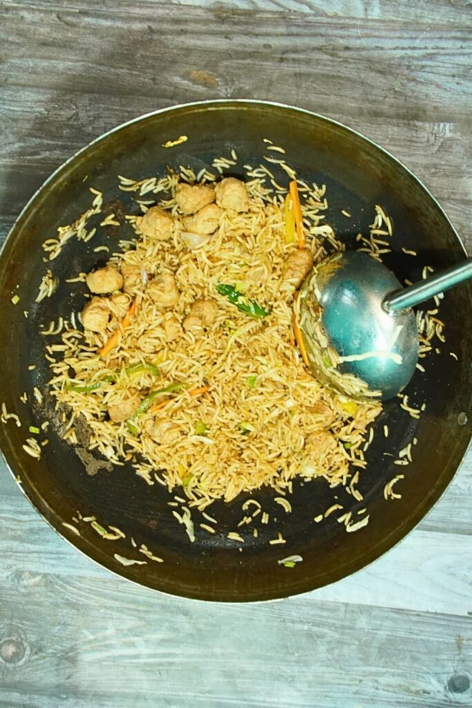 soya chunks rice fry mix
